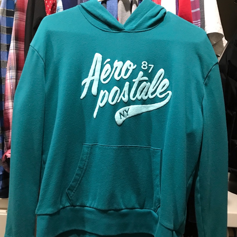 Aeropostale Hoodie, Large, Teal